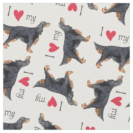 Ik hou van mijn Gordon Setter Stof (Close Up)