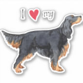 Ik hou van mijn Gordon Setter Vinyl Sticker (Voorkant)