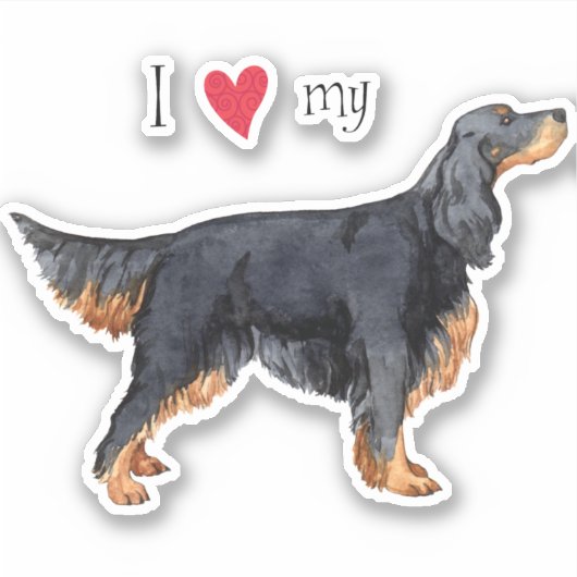 Ik hou van mijn Gordon Setter Vinyl Sticker (Voorkant)