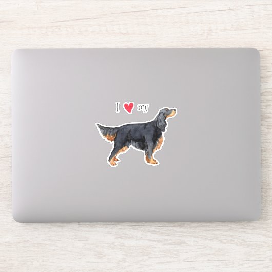 Ik hou van mijn Gordon Setter Vinyl Sticker (Computer)
