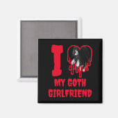 Ik hou van mijn goth-vriendin druppelend rood hart magneet (Voorkant / Achterkant)