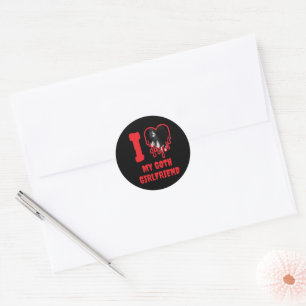 Ik hou van mijn goth-vriendin Rode Hart Foto Ronde Sticker