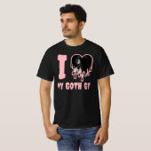 Ik hou van mijn Gothic GF roze druppelen hart foto T-shirt (Voorkant volledig)
