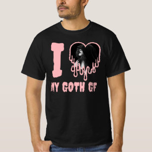 Ik hou van mijn Gothic GF roze druppelen hart foto T-shirt