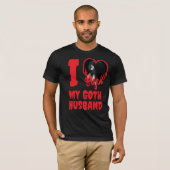 Ik hou van mijn Gothic man rode bloedhart foto T-shirt (Voorkant volledig)