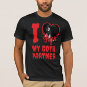 Ik hou van mijn Gothic partner rode bloedhart foto T-shirt (Voorkant)