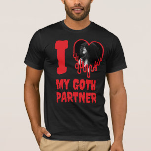 Ik hou van mijn Gothic partner rode bloedhart foto T-shirt
