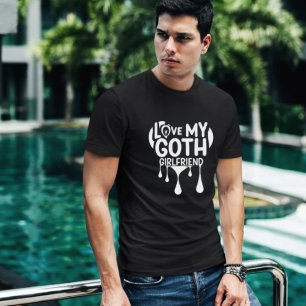 Ik hou van mijn Gothic Vriendin druppelen hart T-s T-shirt