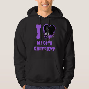 Ik hou van mijn Gothic Vriendin Paarse Hart Foto Hoodie
