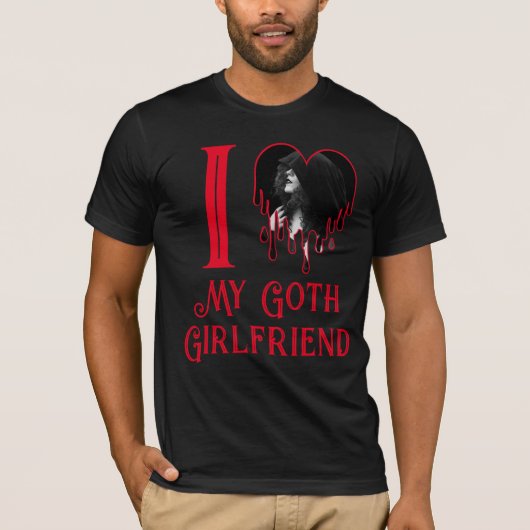 Ik hou van mijn Gothic Vriendin Red Heart Gothic f T-shirt (Voorkant)