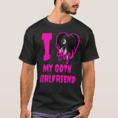 Ik hou van mijn Gothic Vriendin Roze Drip Hart Fot T-shirt (Voorkant)
