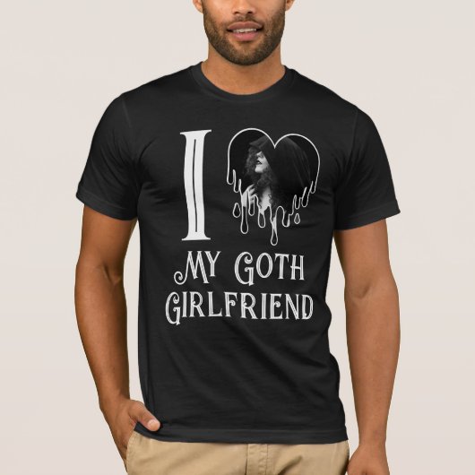 Ik hou van mijn Gothic Vriendin White Heart Gothic T-shirt (Voorkant)