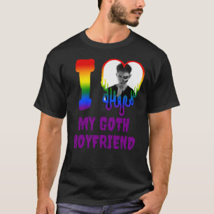 Ik hou van mijn Gothic vriendje Rainbow Heart Foto T-shirt