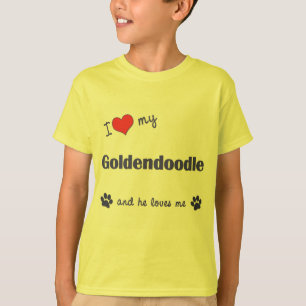 Ik hou van mijn gouddoedel t-shirt