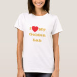 Ik hou van mijn Gouden Geel Lab T-shirt<br><div class="desc">Vrouwen Classic T-Shirt in witte kleur en tekst in goudgele kleur en casual leuke mode statement kleding bedrukt met aanpasbare sjabloon tekst zin I ♥️ My Golden Yellow Lab op Petten, Shirten en huisdierproducten van TheFabricSeal print on demand shop op Zazzle.com #ZazzleMade https://www.zazzle.com/store/thefabricseal Comfortabel, casual en los passend, onze zwaargewicht...</div>