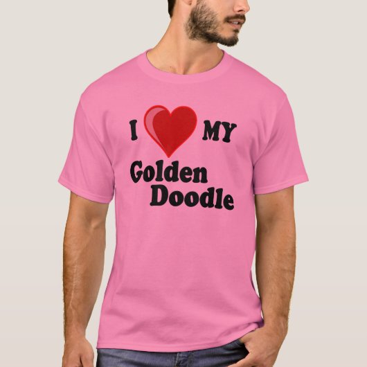 Ik hou van mijn gouden hond t-shirt (Voorkant)