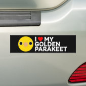 IK HOU VAN MIJN GOUDEN PARKIET BUMPERSTICKER (Op auto)
