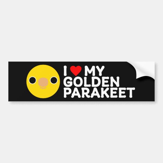 IK HOU VAN MIJN GOUDEN PARKIET BUMPERSTICKER (Voorkant)