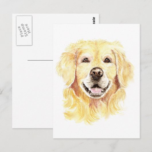 Ik hou van mijn gouden riever, hond, dichter briefkaart (Voorkant / Achterkant)