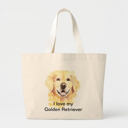 Ik hou van mijn gouden riever, hond, dichter grote tote bag (Voorkant)
