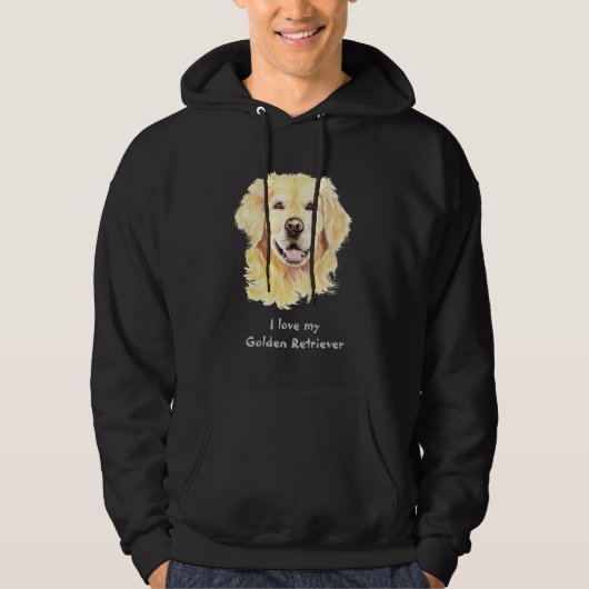 Ik hou van mijn gouden riever, hond, dichter hoodie (Voorkant)