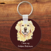 Ik hou van mijn gouden riever, hond, dichter sleutelhanger (Voorkant)
