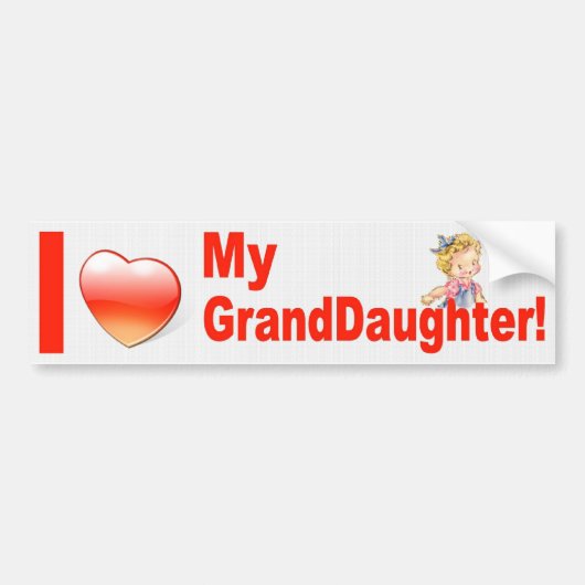 IK HOU VAN MIJN GRANDDAUGHTER! BUMPERSTICKER (Voorkant)