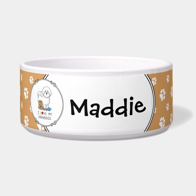 Ik hou van mijn granddog Bichon Frise hond - Grand Voerbakje (Voorkant)