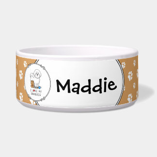 Ik hou van mijn granddog Bichon Frise-hond - Oud-p Voerbakje