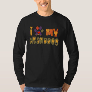 Ik hou van mijn granddog herfst hond opa oma t-shirt