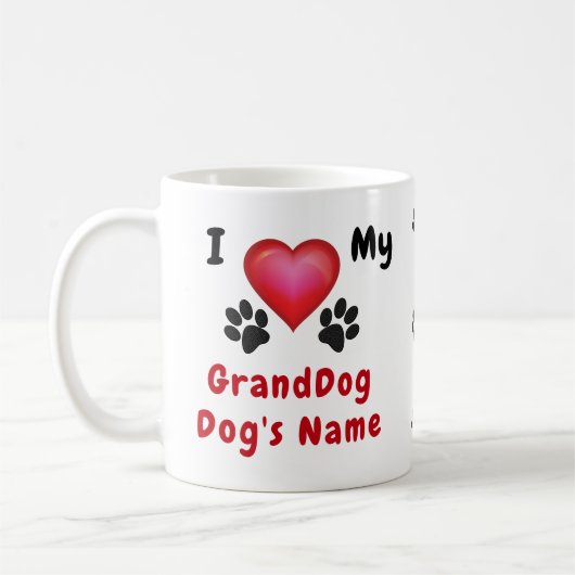 Ik hou van mijn GrandDog-Mok, gepersonaliseerd met Koffiemok (Links)