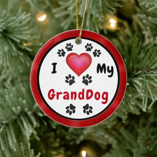 Ik hou van mijn GrandDog-Ornament, Bulk of koop er Keramisch Ornament (Boom)
