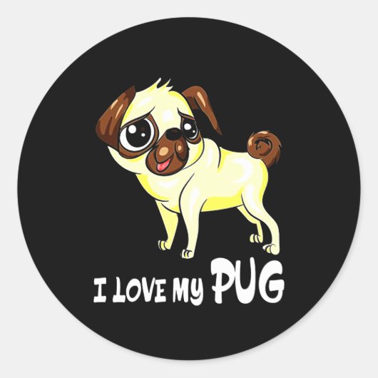 Ik hou van mijn grappige cadeau ronde sticker (Voorkant)