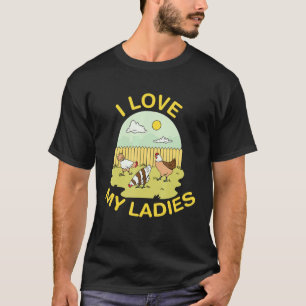 Ik hou van mijn grappige kip meisjes t-shirt