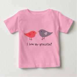 "Ik hou van mijn grauntie!" met vogels.