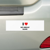 Ik hou van mijn Great Dane Bumpersticker (Op auto)