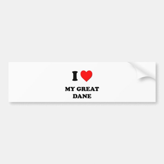 Ik hou van mijn Great Dane Bumpersticker (Voorkant)