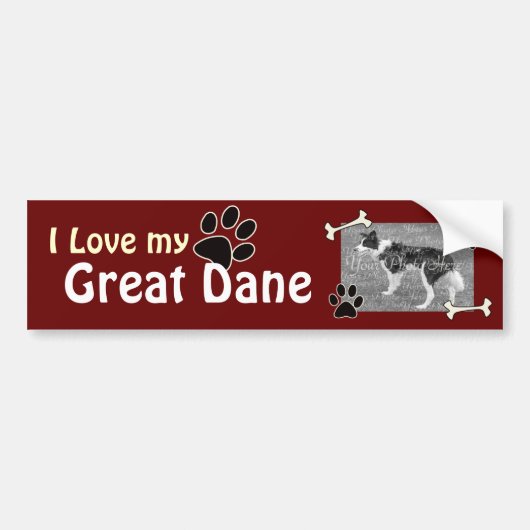 Ik hou van mijn Great Dane Bumpersticker (Voorkant)