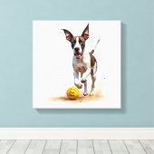 Ik hou van mijn Great Dane Canvas Print (Insitu (Houten vloer))