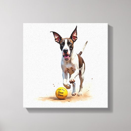 Ik hou van mijn Great Dane Canvas Print (Voorkant)