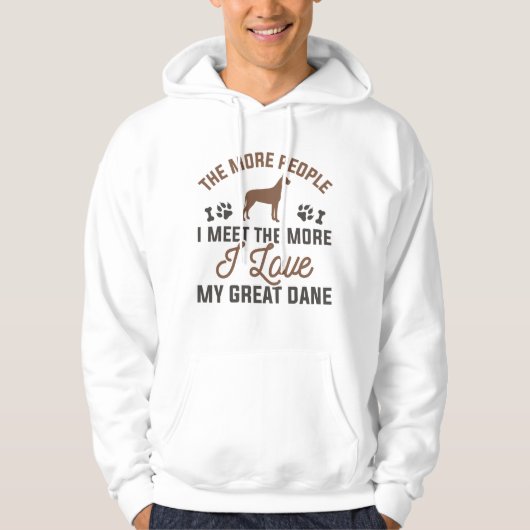 Ik hou van mijn Great Dane Hoodie (Voorkant)