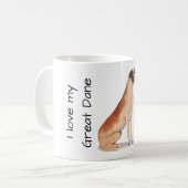 Ik hou van mijn Great Dane Koffiemok (Voorkant links)