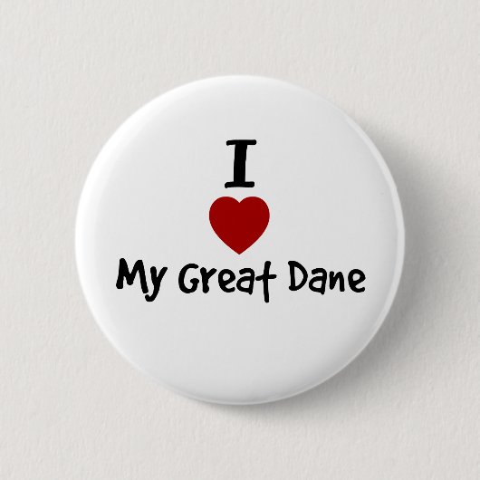 Ik hou van mijn Great Dane Ronde Button 5,7 Cm (Voorkant)
