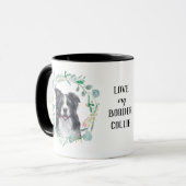 Ik hou van mijn grens, Collie Wreath Coffee Mok (Voorkant links)