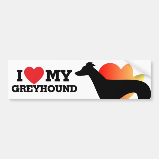 Ik hou van mijn Greyhound Bumpersticker (Voorkant)