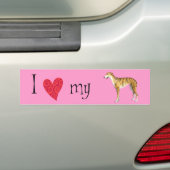 Ik hou van mijn Greyhound Bumpersticker (Op auto)