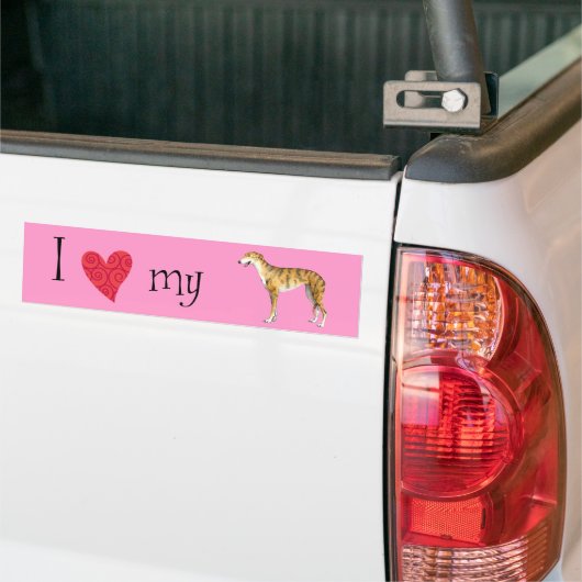 Ik hou van mijn Greyhound Bumpersticker (Op Truck)