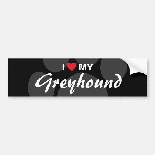 Ik hou van mijn Greyhound Bumpersticker (Voorkant)