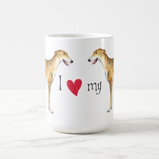 Ik hou van mijn Greyhound Coffee Mok (Center)