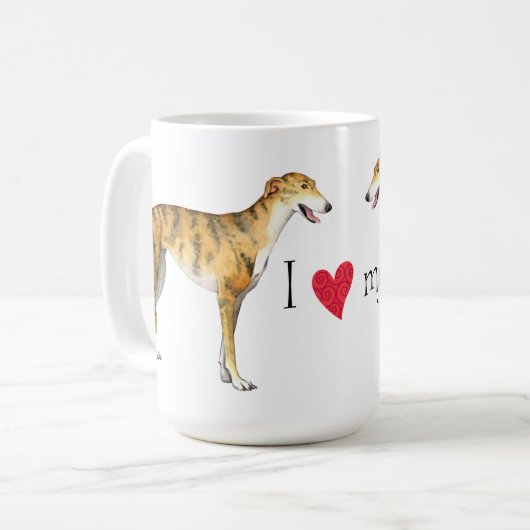 Ik hou van mijn Greyhound Coffee Mok (Voorkant links)